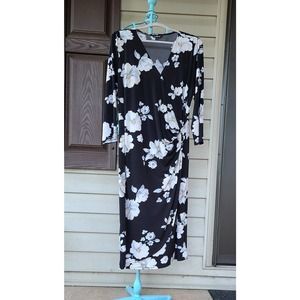 Black and White Floral Dress Plus size 20W